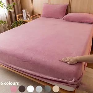 Fleece Bedding Set, 3 Counts/set Including 1 Count Fitted Sheet & 2 Counts Pillowcase without Filler, Soft Warm Bedding Set for Bedroom & Guest Room, Bed Sheets Set