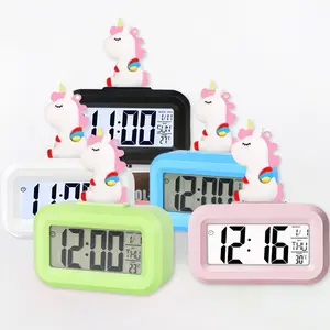 Mini Unicorn Smart Alarm Clock, Cute Student Achievement Alarm, Creative Lazy Temperature Light Sensing Digital Clock, Home Decoration, Led Alarm Clock