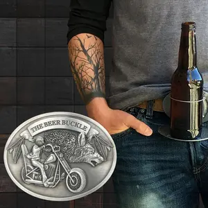 BeerBeltHolder Beer Belt Buckle Party Drink Holder Gift Metal Craft Zinc Alloy fashion accessory