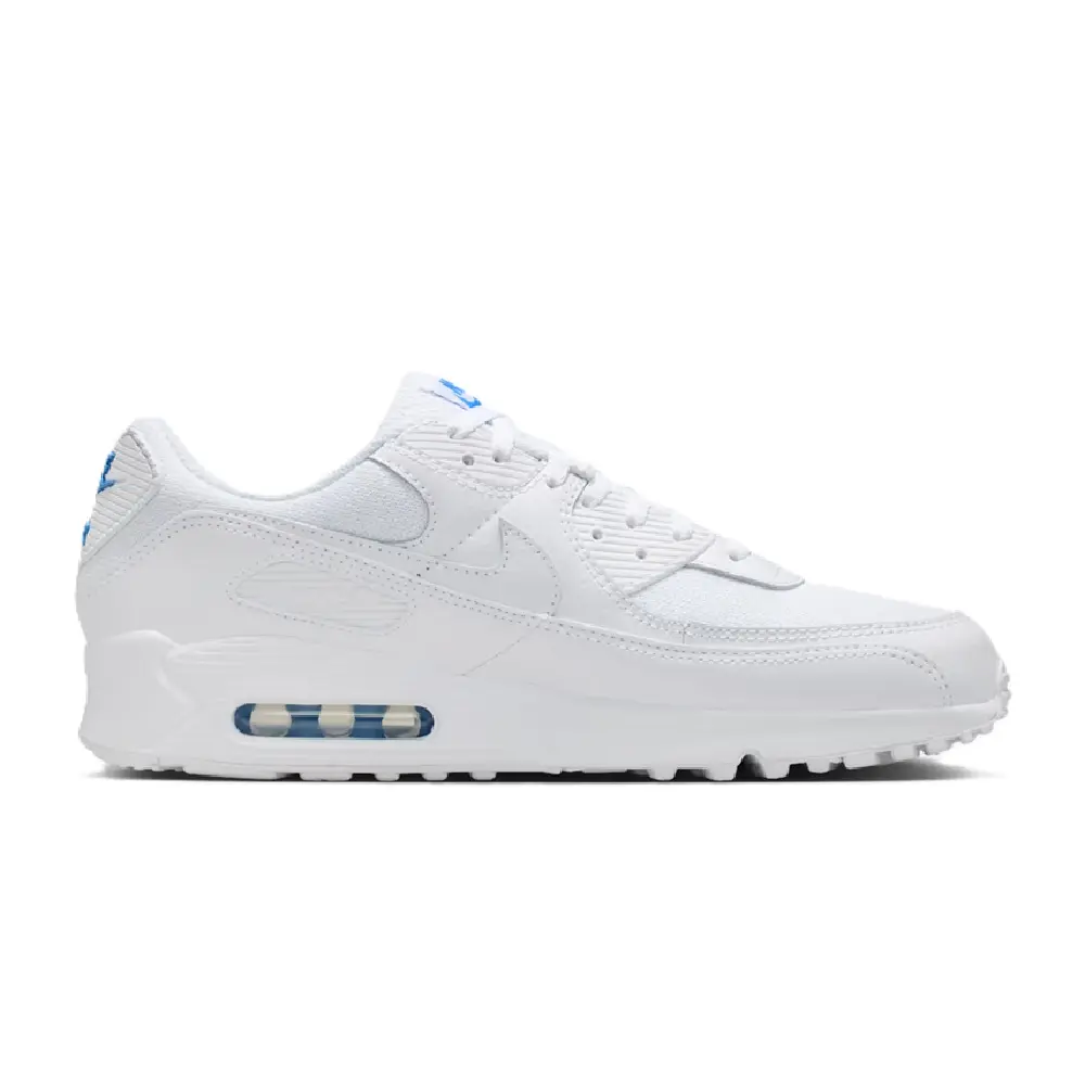 Men's Nike Air Max 90 White/White-Blue Crystal (DM0029 123)