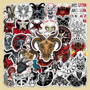 Satanic Emblem Sticker, 100pcs/set Satanic Emblem Sticker, DIY Decorative Craft Decal Sticker for Scrapbooking, Journaling, Gift Wrapping, Sticker Sheets