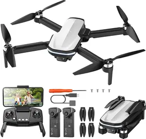 Holy Stone HS280D Portable Foldable Durable Brushless Motor FPV Mini Drone for Amateurs, 1080P HD Camera, Optical Flow, Tap Fly, Voice Control, Gesture Selfie, 2 Rechargeable Modular Batteries, Remote Controller & Accessories for Beginners, Amateur, Mini