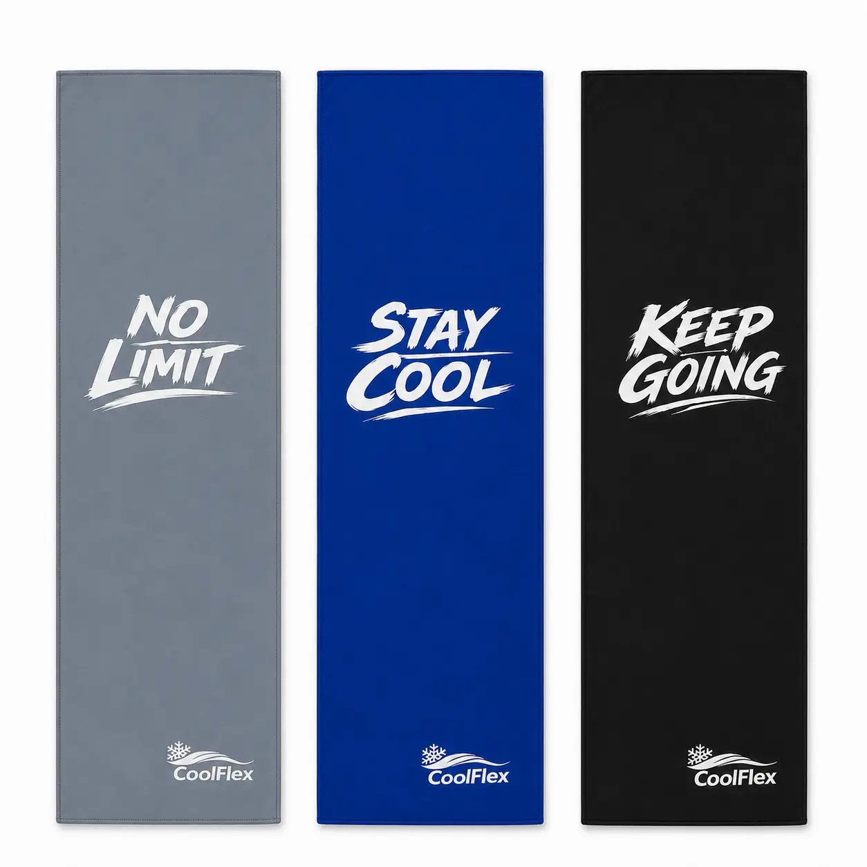 CoolFlex Cooling Towels 3 Pack, Instant Chill Microfiber Neck Towels for Gym, Sports & Outdoors, 40 x 12 in