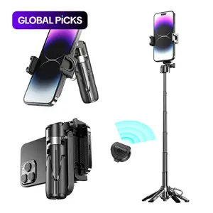 Selfie Stick Tripod, Extendable Grip Phone Tripod with Detachable Remote, 3-in-1 Mini Phone Grip, Vlog Livestreaming Photography Tool, Selfie Stand #GLOBAL PICKS