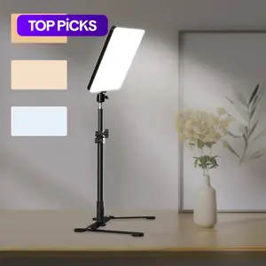 Portable Selfie Light with Stand, 1 Set Dimmable Video Conference Lighting with Adjustable Overhead Stand, Photographic Shooting Fill Light for Video Recording, Online Meetings, Short-Video Platforms, Vlogs & Live Streaming, Video Light Lamp