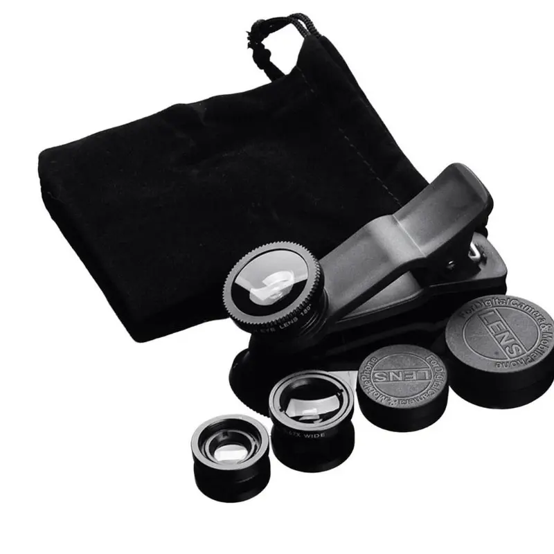 3-In-1 Phone Lens Kit with Macro, Fisheye, Telephoto Lenses, 180° Wide Angle View, Perfect for Selfies & Photography, Mobile Phone Lens, Cell Phone Accessories, Phone Camera Lens, Mobile Cellphone Accessories