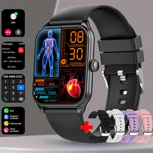 CONAR ONE Men's and women's 1.9-inch high-definition touchscreen fitness tracker, supports Bluetooth calls, fitness watch with heart rate/sleep monitoring /120+ exercise functions, IP68 waterproof smartwatch for Android and iPhone, pink, black