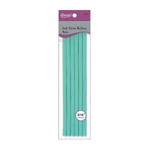 Annie #1211 5/16” Green Soft Twist Rollers - 6-Piece Pack, Heatless Curlers for Curly Hair, Haircare & Styling Tool