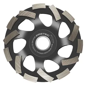 Concrete & Stone Grinding Disc 4.5 Inch, Double Row 18-Segment Diamond Grinding Wheel for Angle Grinder, Polishing Marble, Granite, and Concrete Surfaces, 7/8" Arbor