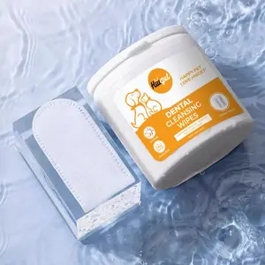 50pcs Pet Dental Cleaning Finger Wipes, Coconut Milk Flavor & Double Sided