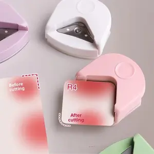 Rearner R4 Corner Rounder Cutter with Plastic Edge Film, Ideal for Cardboard Paper Photos Cards, DIY Office Use, Portable Trimming Tool