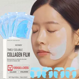 12pcs soluble collagen firming facial mask, absorbed in 3 seconds, mild and non irritating, strong moisturizing, deep moisturizing, making facial skin more delicate, smooth and moist, suitable for all skin types Hydrogel Face Masks