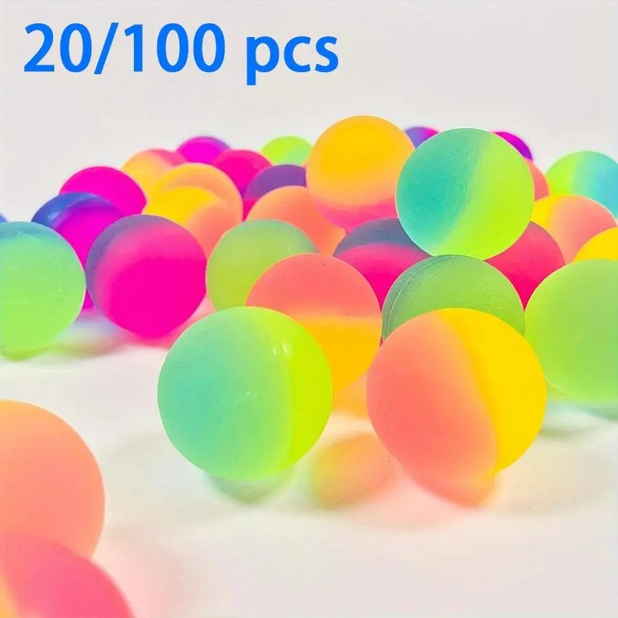 20/100pcs Colorful Rainbow Bouncy Balls- Perfect For Birthday Party Favors And Carnival Prizes Halloween Christmas Gifts Sensory Ball