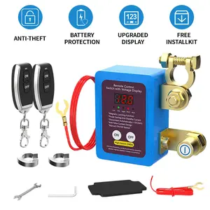 Upgraded Remote Battery Disconnect Switch 12V/24V 240A with Digital Voltage Display Anti-Theft Protection & Free Install Kit for Car/Truck/RV/Boat
