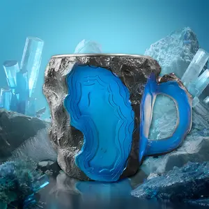 Natural Mineral Crystal Coffee Mug, Colorful Crystal Stone Mug, Essential for Home & Office, Great Gift