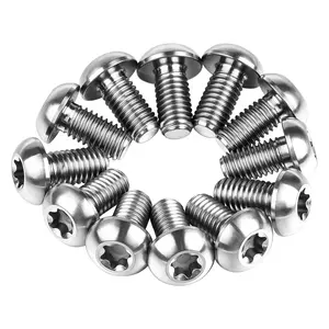 Wanyifa 12Pcs Titanium Bolt M5x10mm T25 Torx Head Screw for Bicycle Disc Brake Rotors Mountain&Road Screw