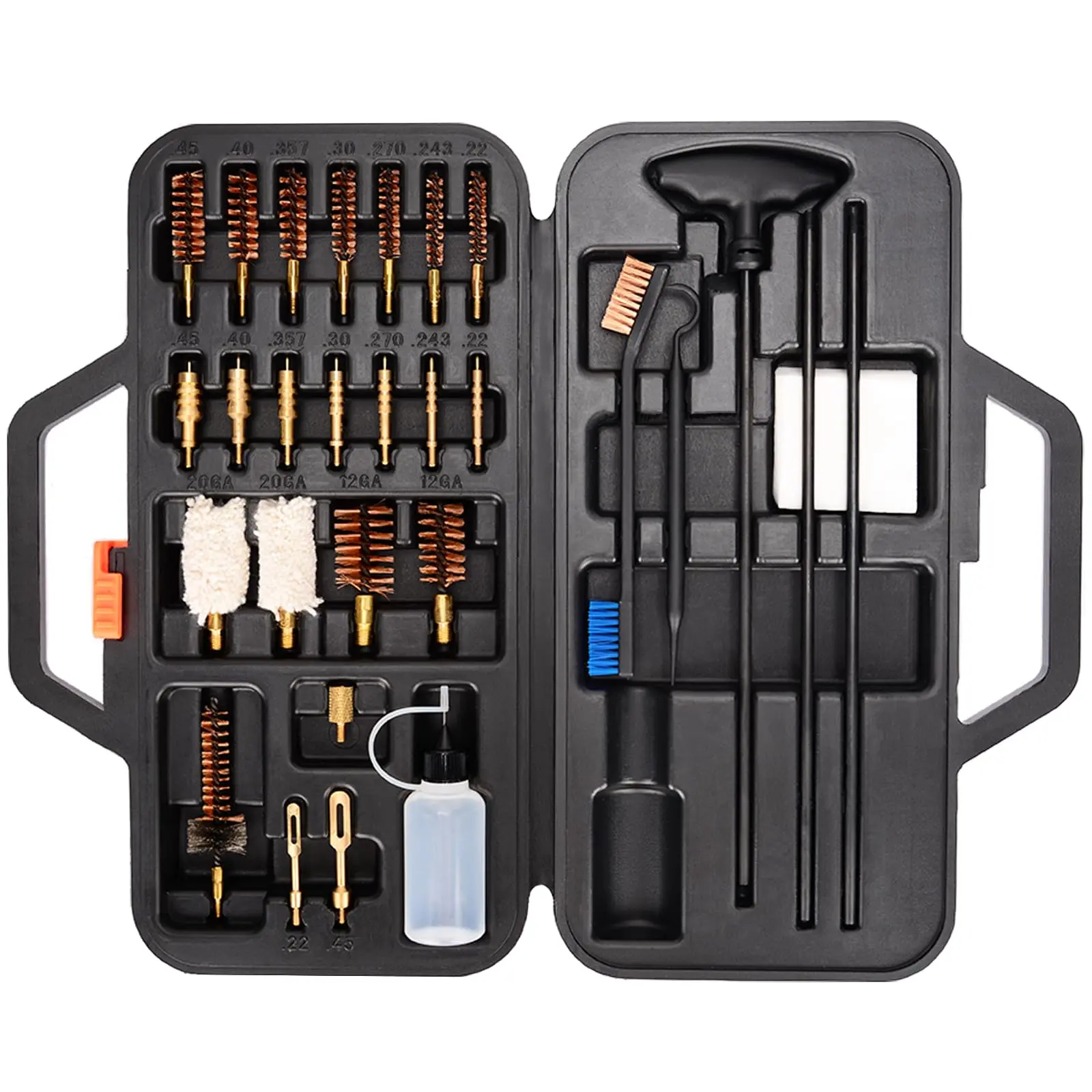 Universal Cleaning Kit Elite Edition for .22 .357/9MM .30 .40 .45 .243 .270 12GA 20GA All Calibers and Portable Brass Brush with Case Tools Gadgets Tool Accessories Durable