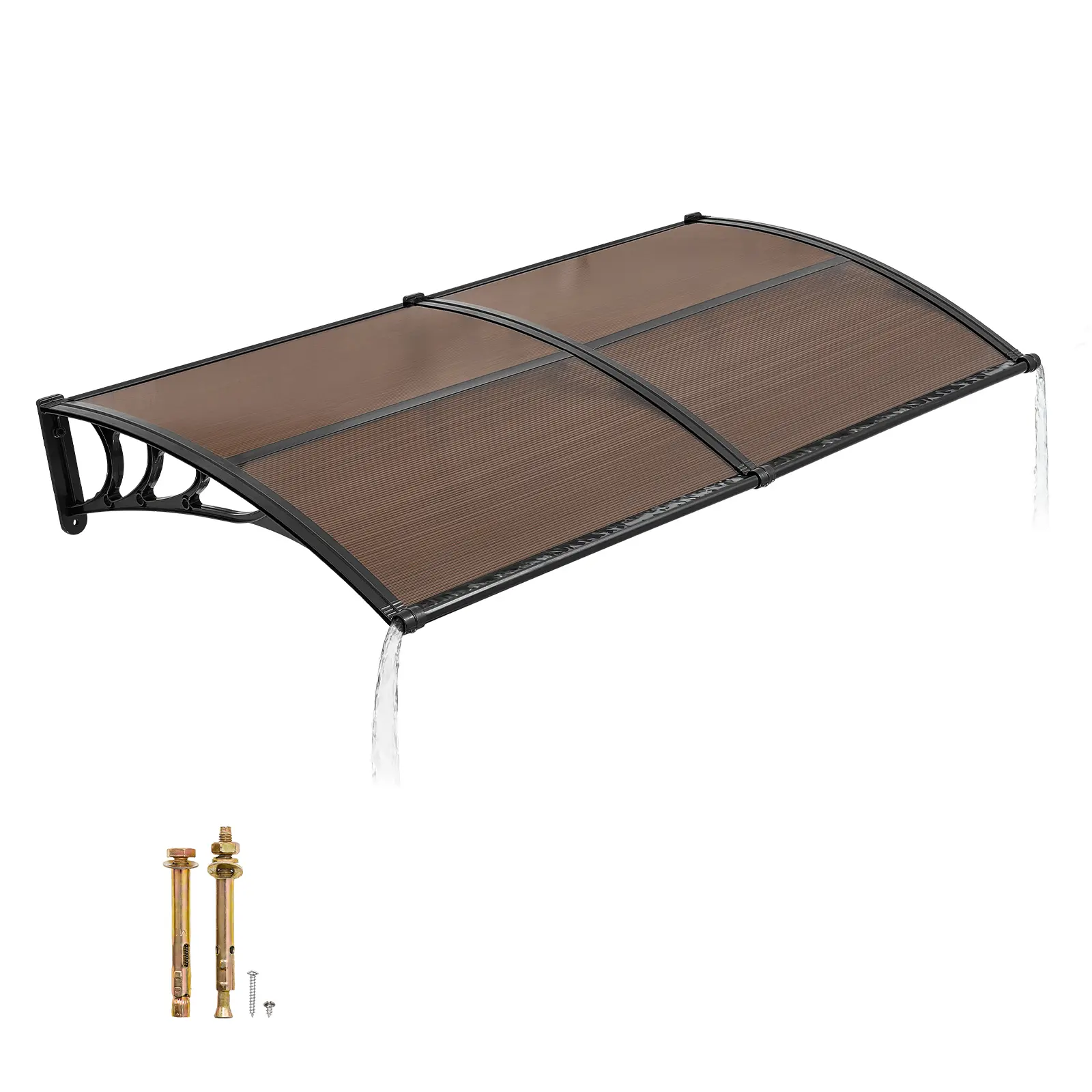 【SummerFinds】VEVOR Awnings for Door Entrance, 38 x 78 in, Exterior Front Door Window Awnings with Drainage & Metal Bracket, Rain Snow Sun Protection, Overhang Polycarbonate Door Canopy for Porch Patio, Brown,home decor,camping essentials