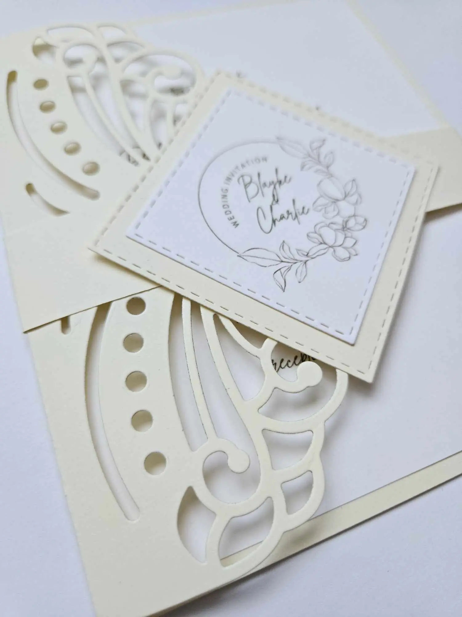 A set 10 pieces of Customized beautiful unique Classy handmade Wedding Invitations, Elegant Invitation with Envelopes