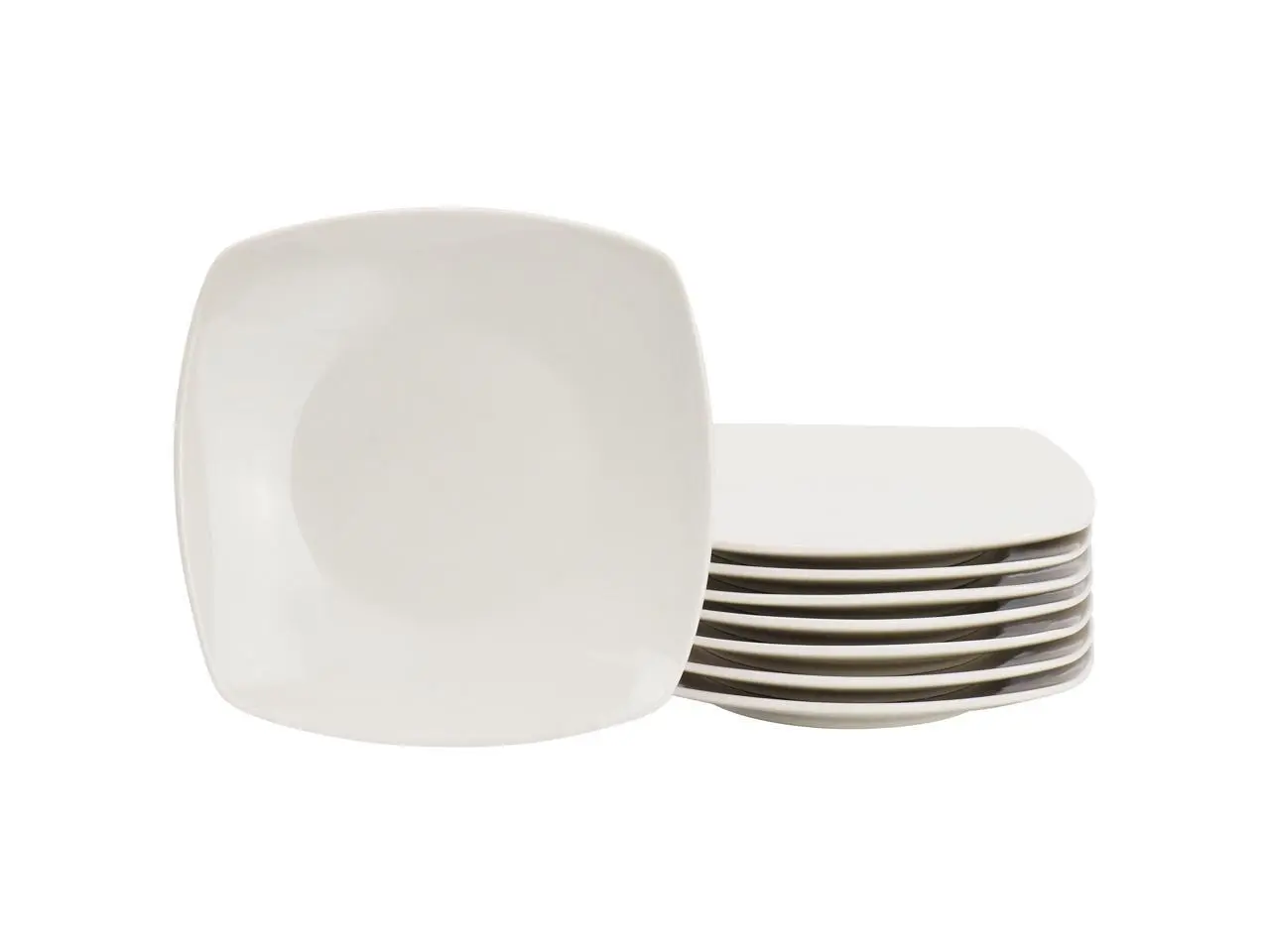 Gibson Home Zen Buffetware 8 Piece 7in Stoneware Dessert Plate Set in White