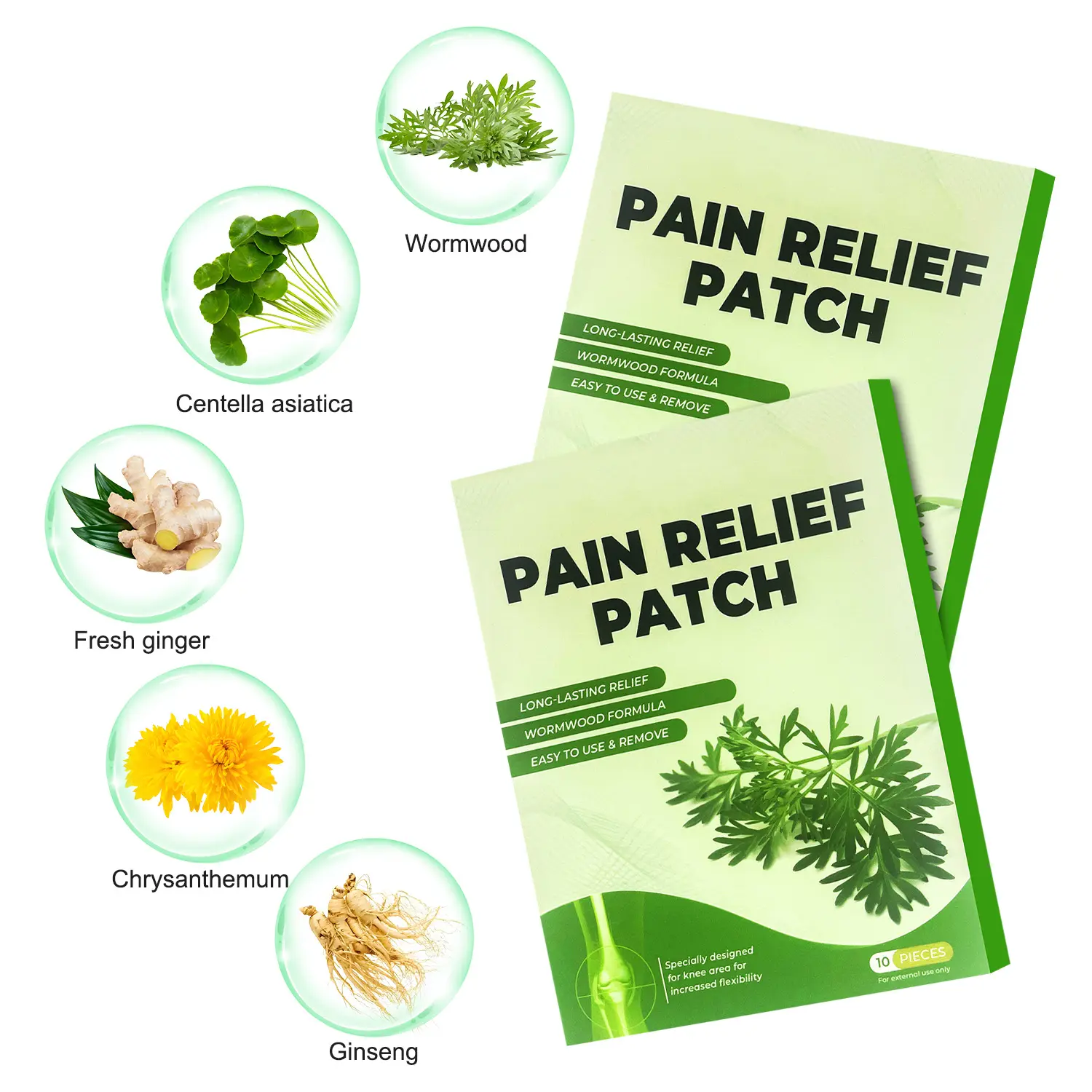 Knee Patches, Herbal Patches for Knee Patch,Warm and Long Lasting Natural Wormwood Extract Sticker for Knee, Back, Neck,Shoulder, Hand