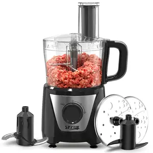 SPZTUK 4-in-1 Smart Food Processor & Vegetable Chopper Multi-Functional for Cheese Grating Ice Crushing Chopping Shredding Slicing Mixing & Doughing Compact Design User-friendly