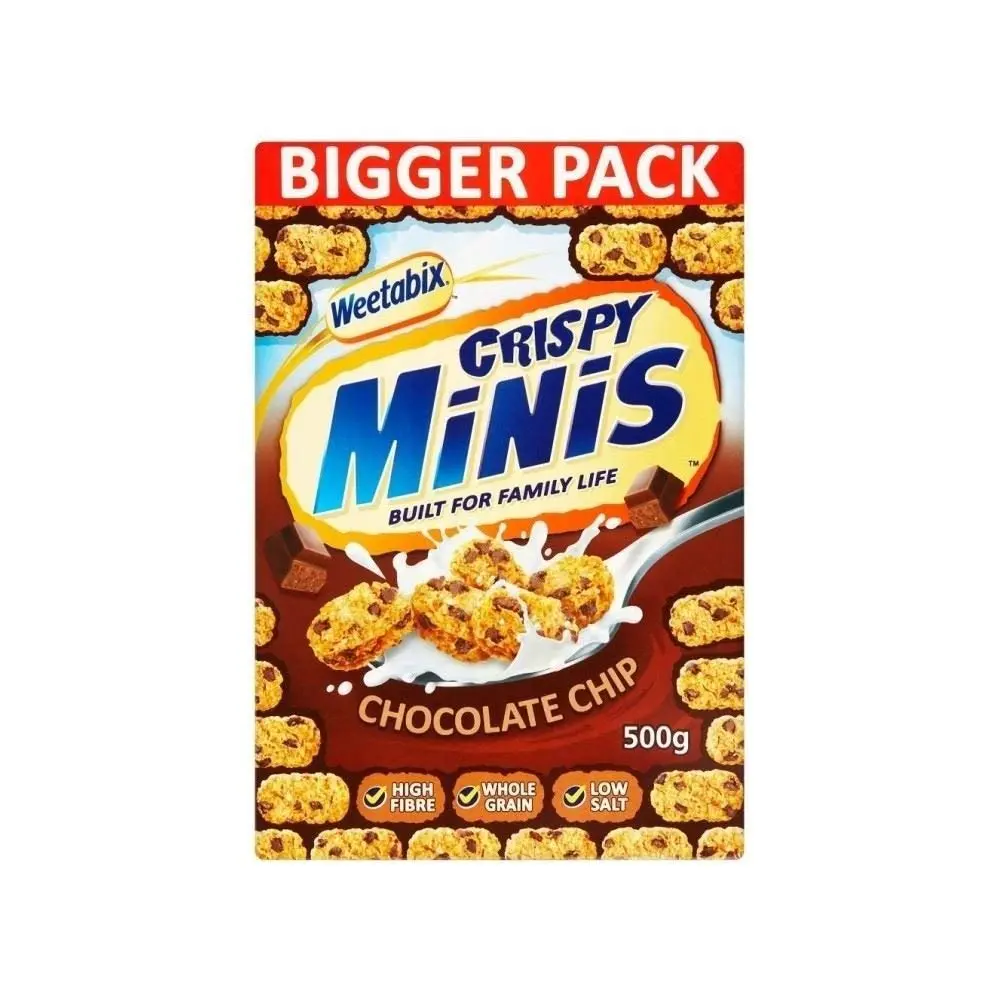 Weetabix Crispy Mini's Biscuit Breakfast Cereal - Low in Fat, Good Source of Fiber, Low in Sugar, Heart Healthy, Vegan - 14 oz (Ideal for Breakfast or Snack)
