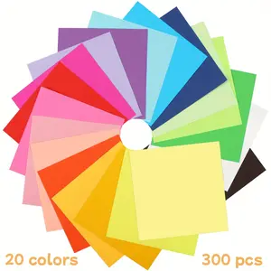 300 Sheets 6" Square Origami Paper, 20 Colors Origami Paper 6x6, Double Sided Color Origami Papers for Beginner, Origami Paper for Arts and Crafts