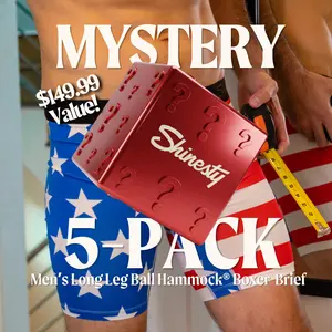 Shinesty Mens Mystery Boxer Brief 5-Pack Bundle - Ball Hammock® Pouch Support, Long Leg 8.5 Inch Inseam, Silky Soft, Stretchy, Breathable Natural MicroModal Fabric, Best Mens Underwear