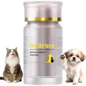 Dr.Bruce Pet Probiotic Capsules, Natural Probiotics for Dogs & Cats, Relieves Constipation, Gas, Itchy Skin & Low Energy