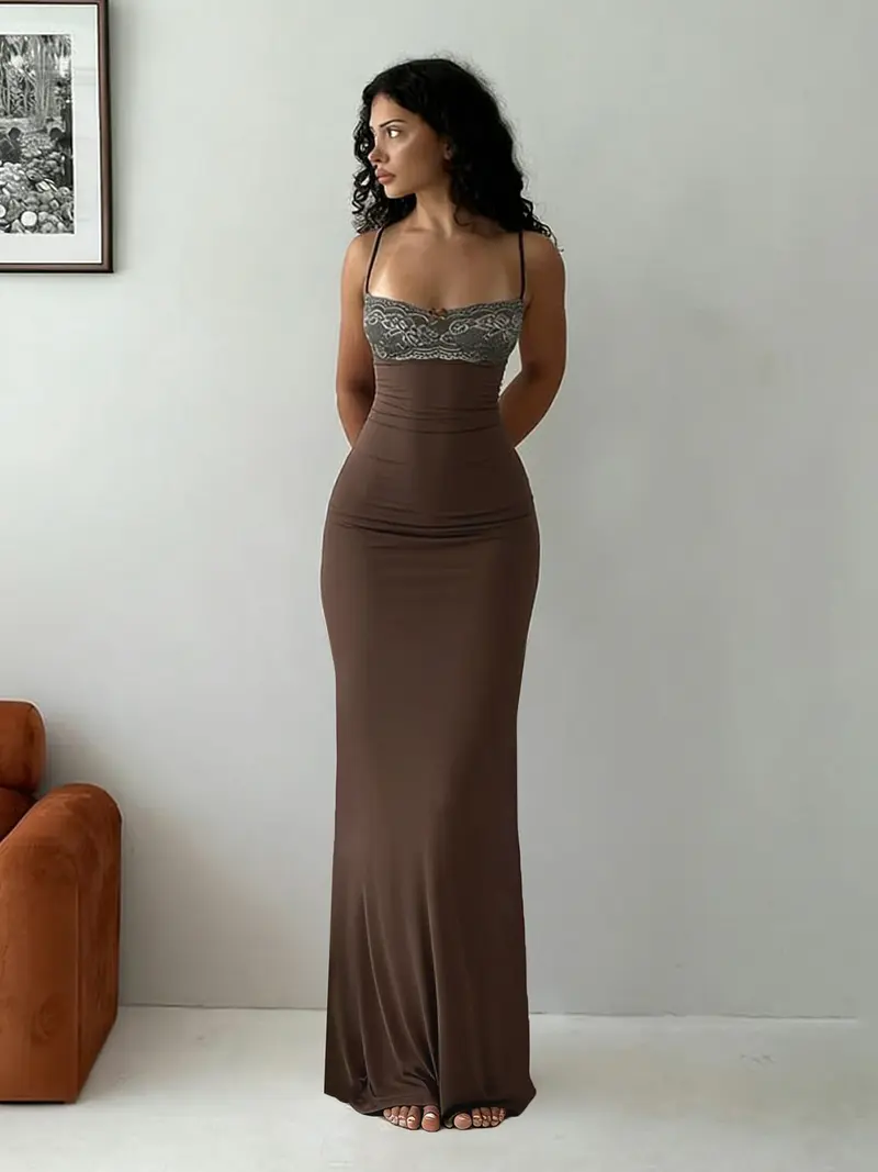 long brown dress from new look - TikTok Shop