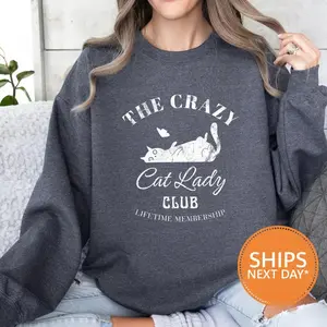 [Flashsale up to 70%]Crazy Cat Lady Club sweatshirt or shirt Cat Lover Gift Mom Gift, Gift For Cat Mom, Funny Cat Shirt, Cat Lover, Fur Mama Sweatshirt