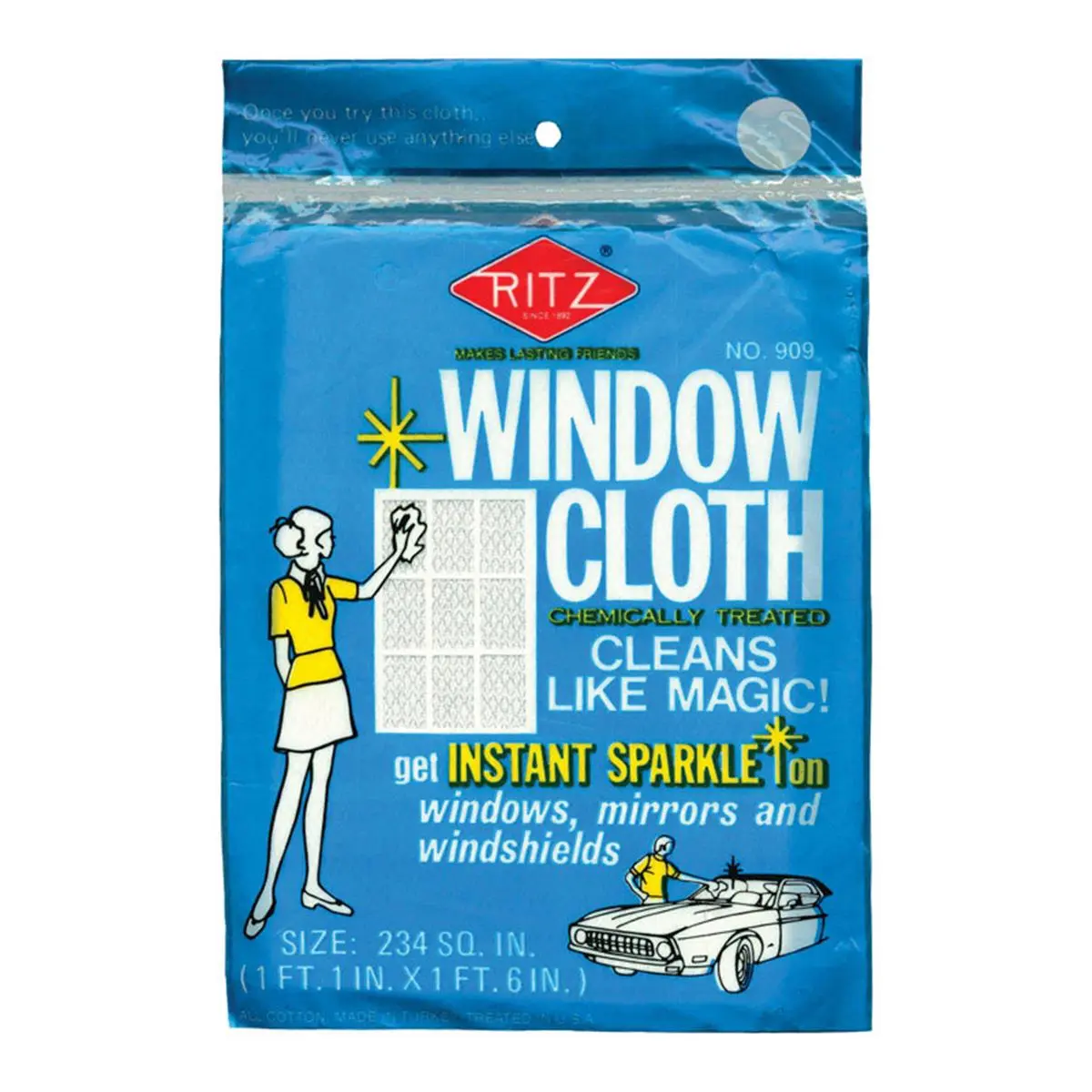 Ritz Original Scent Window Cleaner Wipes, Household Wiping Cloth for Glass Cleaning Tasks