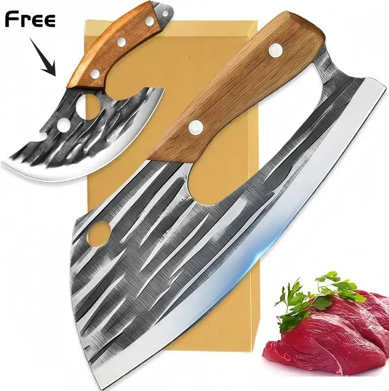 [Buy 1 Get 1 Free] Forged Knives Kitchen Set | Knife | Kitchen Accessories  . Comes with an ergonomic, non-slip handle and a precise boning knife. A perfect holiday gift for cooking enthusiasts, men, fathers, husbands, and friends.