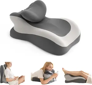 Multi-Functional Wedge Pillow for Reading Relaxing and Back Support, Premium Memory Foam Bed Pillow for Neck Leg Relief, Ergonomic Design for Comfortable Rest on Sofa, Soft Removable Cover for Better Posture and Back Pain Relief