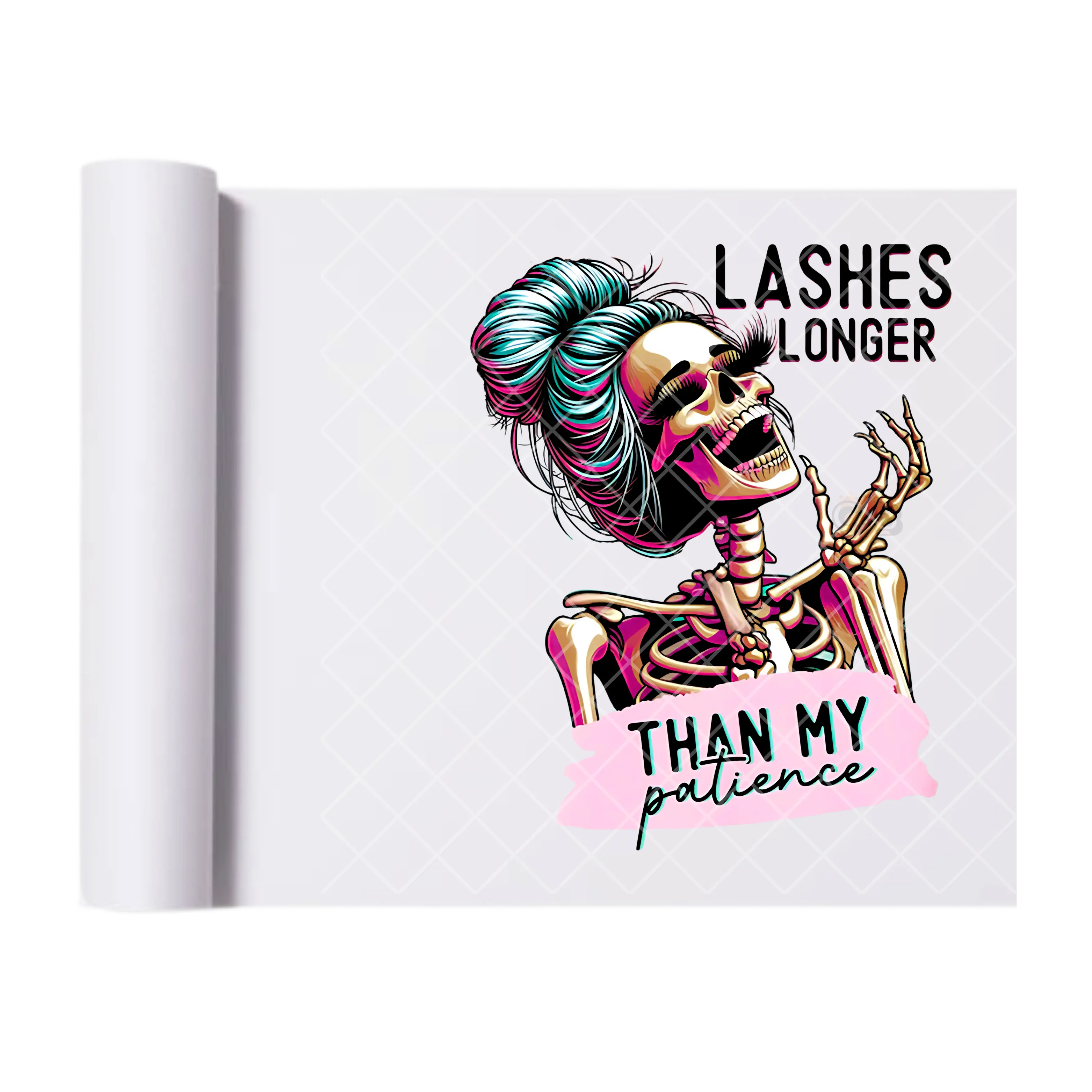 Lashes Longer Than My - Ready To Press Print Transfer for Apparel, Cotton, Polyester & Blends - High-Quality Print- Commercial Grade