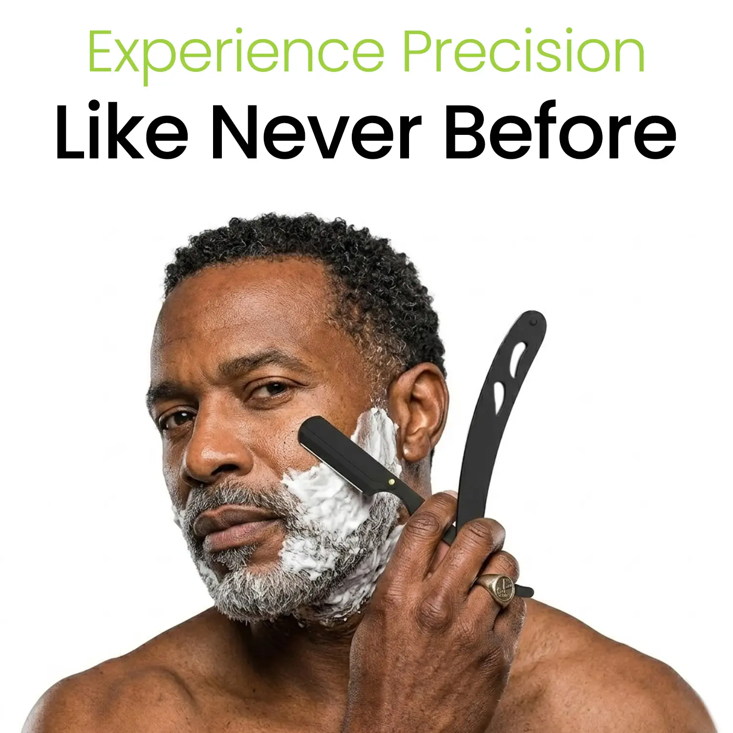 Professional Men's Stainless Straight Razor - Ultra Sharp Replaceable Blade, Salon-Quality Tool for Close Smooth Shave, Precise Beard & Eyebrow Shaping, Daily