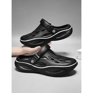 Men's Casual Hollow Out Design Clogs, Breathable Comfortable Non-slip Clogs, Fashionable Shoes for Indoor & Outdoor WearGift