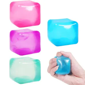 3 Counts Square Maltose Gel Ice Cube Set, Sensory Grippie Set, Slow Bounce Stress Relief Ball, Portable Office Venting Toy, Unisex Decompression Toy