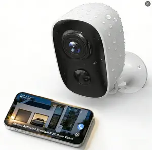 2.5K QHD Wireless Outdoor Security Camera Color Night Vision Focused Portrait Pir Detection Security Cam Suitable For Outdoor Security