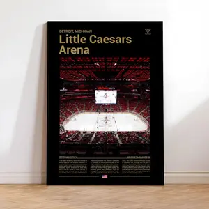 Little Caesars Arena Stadium Poster, Detroit MI Hockey Arena Printable Wall Art, Urban Sports Architecture Decor