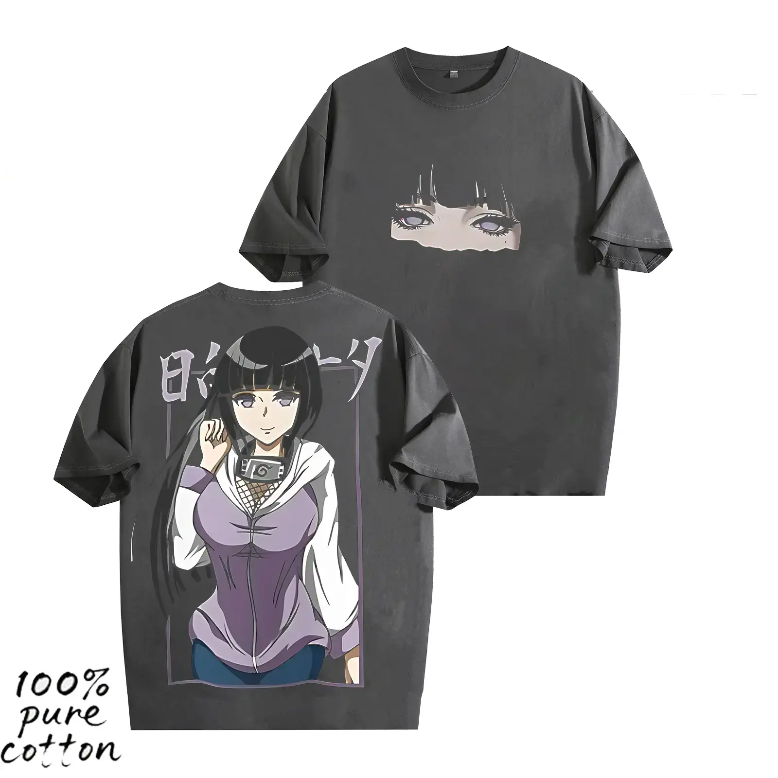 Men's Pure Cotton Washed Anime Theme T-Shirt, Double-Sided Cartoon Print Streetwear, Distressed Pop Culture Round Neck Short-Sleeve Casual Tee, Vintage Whimsical Menswear (3XL, 4XL)
