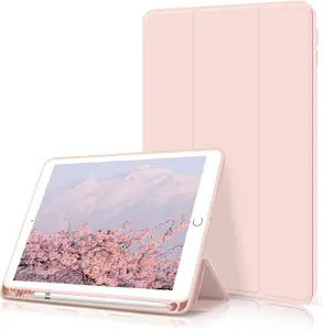 Case for iPad 6th/5th Generation (2018/2017 Model) 9.7 Inch with Pencil Holder, Lightweight  Stand Cover with Soft TPU , Auto Wake/Sleep, Model A1822/A1823/A1893/A1954,