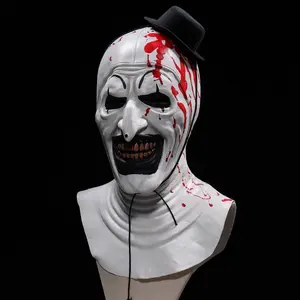 1pc Clown Halloween Mask, Cool Blood Nose Stud Hat Clown Mask, Scary Revenant Clown Headgear, Perfect for Horror Costume Parties, Party Props