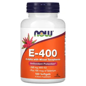 NOW Foods E-400 D-Alpha with Mixed Tocopherols, 100 Softgels