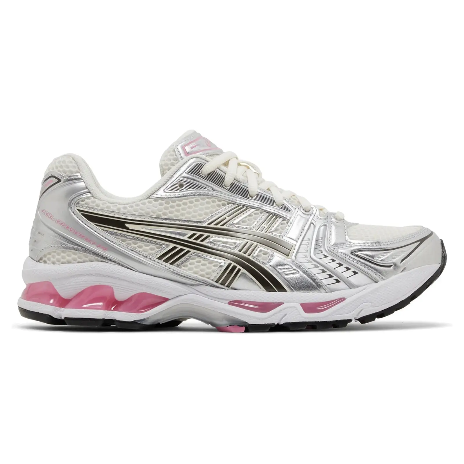 ASICS GEL-Kayano 14 Unisex Casual Sports Running Shoes with a Chunky Sole and Mesh Upper - Cream, Sweet Pink & Metallic, 100% Authenticity Guaranteed, Lace-Up