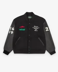 DENIM TEARS PEACE WREATH VARSITY JACKET - LARGE