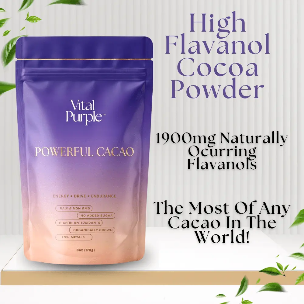 Organic High Flavanol Cocoa Powder | Purple Cacao Powder | 25% Fat