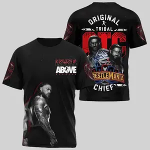 Roman Reigns Retro Shirt All Over Print 3D Classic World Champion Merch Apparel HY4291