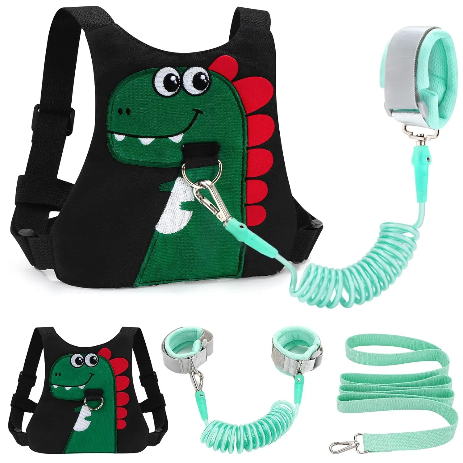 Summer Spring Gift Toddler Leash-Baby Walking Safty Harness and Child Anti Lost Wrist Link for Girls/Boys Travel (Black)
